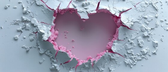 Heart Shaped Hole in White Wall