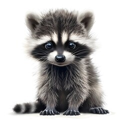 Obraz premium Close-up of a Curious Raccoon