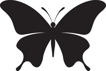 Butterfly Silhouette Vector Illustration White Background