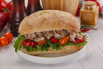 Ciabatta with canned tuna sandwich