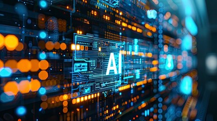 AI Technology edge computer concept - obrazy, fototapety, plakaty