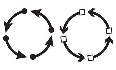 4 arrow pictogram refresh reload rotation loop sign set. Volume 02. Simple black icon on white background. Modern mono solid plain flat minimal style. web design elements 8 .Vector illustration . - obrazy, fototapety, plakaty