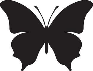 Butterfly Silhouette Vector Illustration White Background