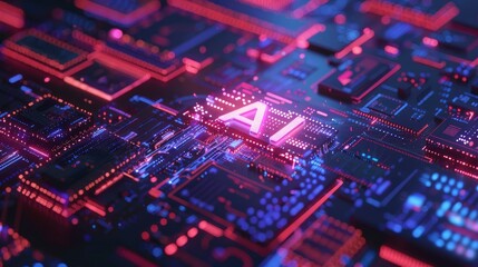 Obraz premium AI Technology edge computer concept