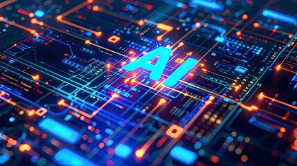 AI Technology edge computer concept