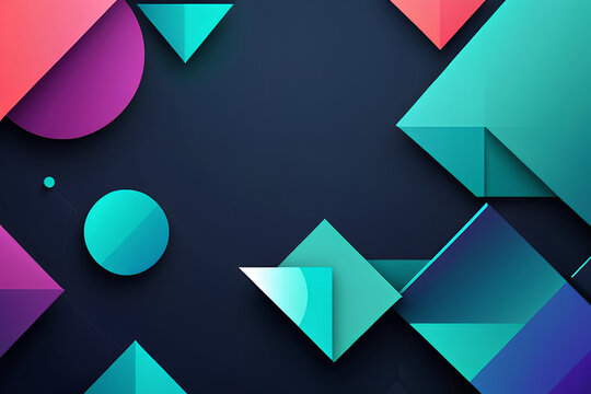 Minimal geometric abstract background Circle square and triangle design