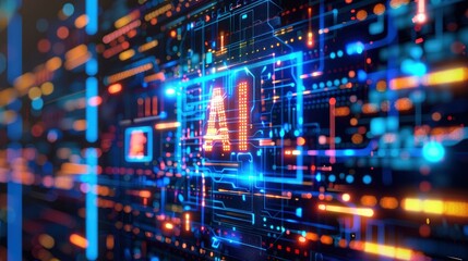 AI Technology edge computer concept - obrazy, fototapety, plakaty