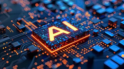 AI Technology edge computer concept