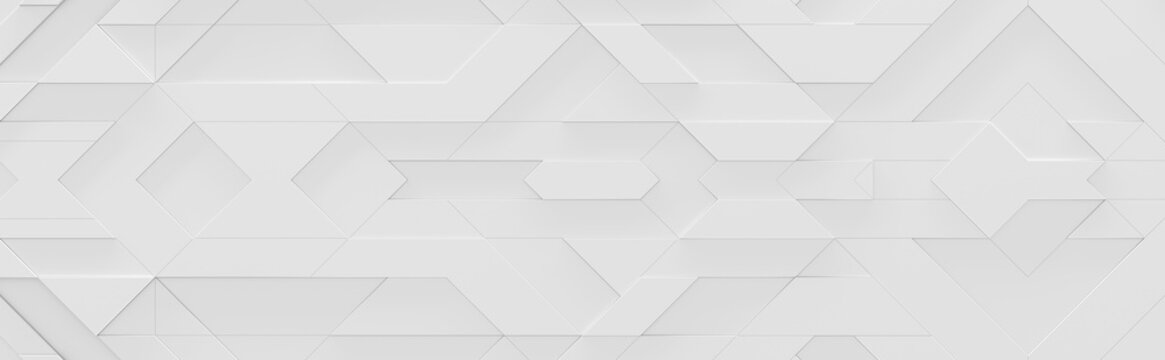 White Wide Geometric Background (Website Head) (3d illustration)