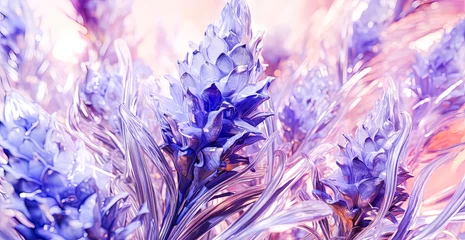 Fotobehang watercolor illustration of lavender flowers isolated on a white background. © Алла Морозова