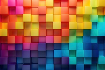 Vibrant, multicolored squares arranged in a gradient pattern 