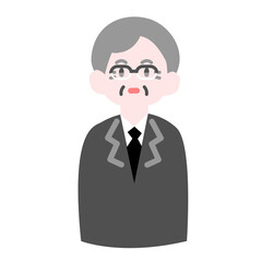 メガネをかけたシニア会社員