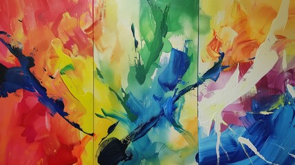 Explosion of Color in Abstract Triptych Painting
A triptych abstract painting featuring a vibrant...