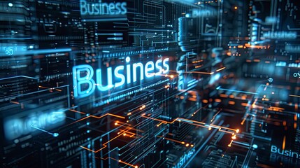 Fototapeta premium Technology Business with text