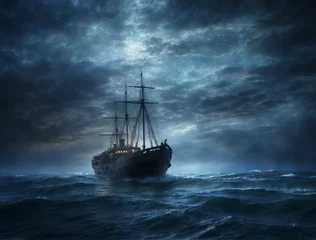 Rolgordijnen ship in the sea © Shelby