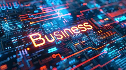 Fototapeta premium Technology Business with text