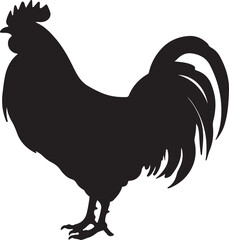 Chicken Silhouette Vector Illustration White Background