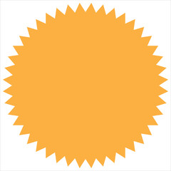 Orange vector starburst, sunburst badge. Vintage label. orange sticker. A collection of different types and colors icon.