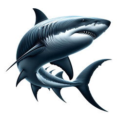 blue shark isolated on transparent background PNG Image AI Generated 
