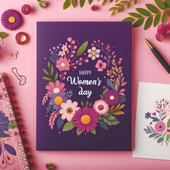 Celebrate Women's Day 2024 with a Beautiful Message on Purple Card"
