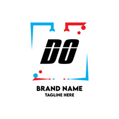 DO Square Framed Letter Logo Design Vector