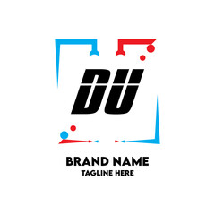 DU Square Framed Letter Logo Design Vector