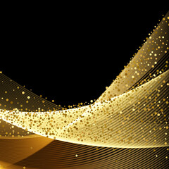 Abstract glittering sparkling waves border background. Vector illustration