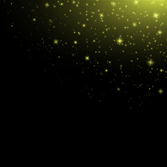 Fototapeta na wymiar Christmas green yellow starry background.