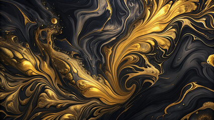 Golden Swirls on Textured Background