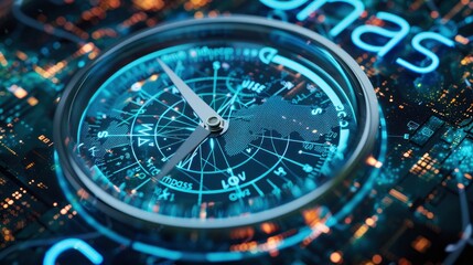 Compass technoloy style with text