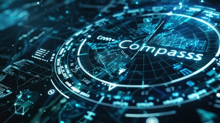 Compass technoloy style with text