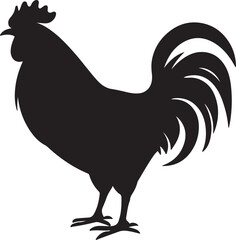 Chicken Silhouette Vector Illustration White Background