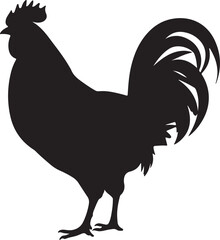 Chicken Silhouette Vector Illustration White Background