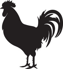 Chicken Silhouette Vector Illustration White Background