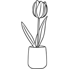 tulip flower in a jar svg png