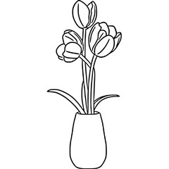 tulip flower in a jar svg png