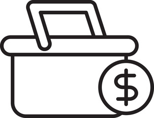 Basket and Dollar Icon
