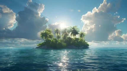 Fotobehang tropical island in the ocean © Alex