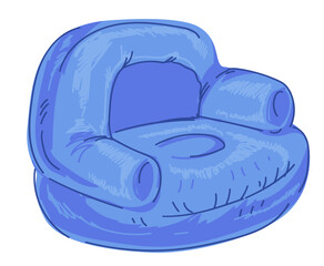 Soft armchair for living room, furniture of 2000s
