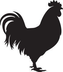 Chicken Silhouette Vector Illustration White Background
