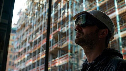 Engineer with augmented reality glasses