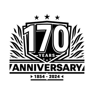 170 years anniversary celebration shield design template. 170th anniversary logo. Vector and illustration.