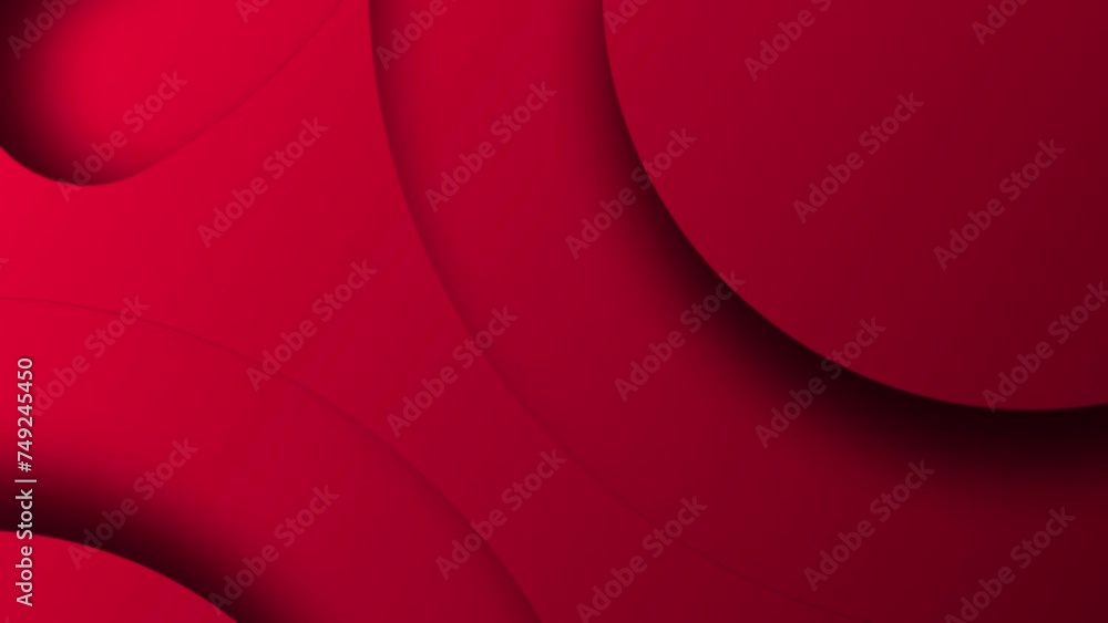 Aufkleber red background with dynamic circles. 4k video for your project.