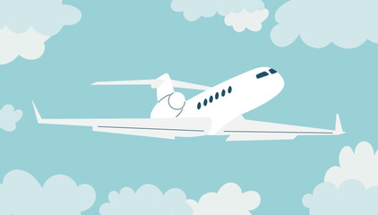 Fototapeta premium passenger plane flying in the sky vector