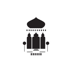 Ramadan mosque moon lantern art illustration banner vector poster design