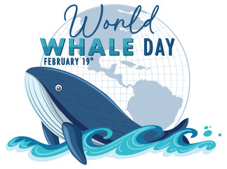 Whale with globe, marking World Whale Day event