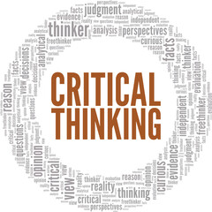 Critical Thinking word cloud conceptual design isolated on white background.