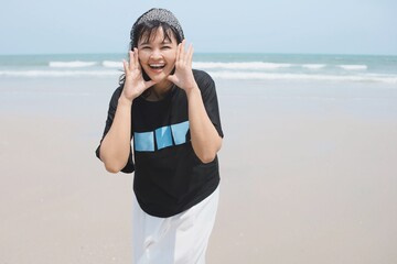 woman on the beach