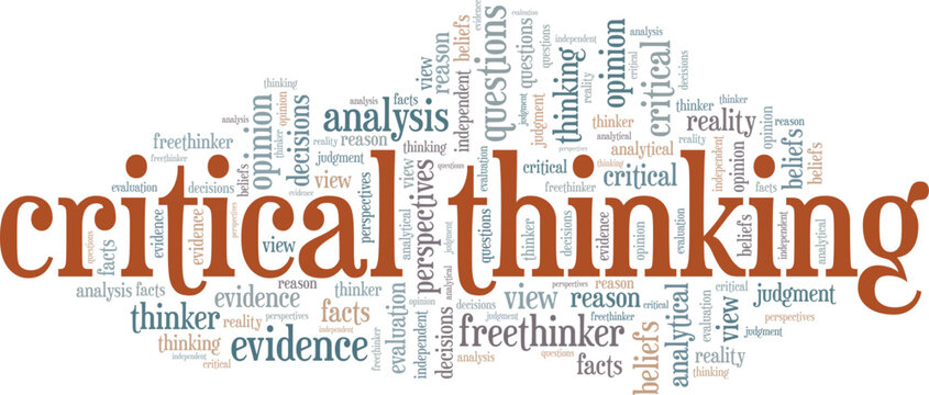 Critical Thinking word cloud conceptual design isolated on white background.