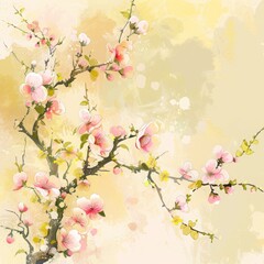 Floral branch spring background. spring background with flowers